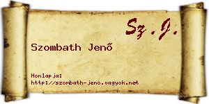 Szombath Jenő névjegykártya