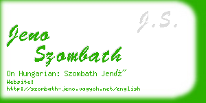 jeno szombath business card